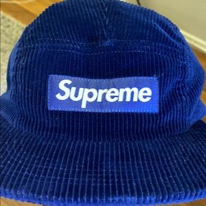 Supreme Cap corduroy blue